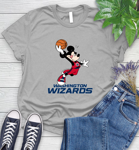 NBA Basketball Washington Wizards Cheerful Mickey Mouse Shirt Women's T-Shirt 5
