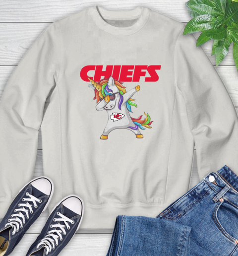 Kansas City Chiefs NFL Football Funny Unicorn Dabbing Sports Sweatshirt 12