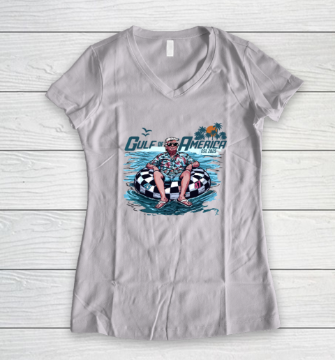 Funny Trump Shirt Gulf Of Us America Est 2025 Women's V-Neck T-Shirt
