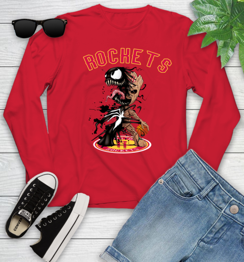 NBA Houston Rockets Basketball Venom Groot Guardians Of The Galaxy Youth Long Sleeve 11