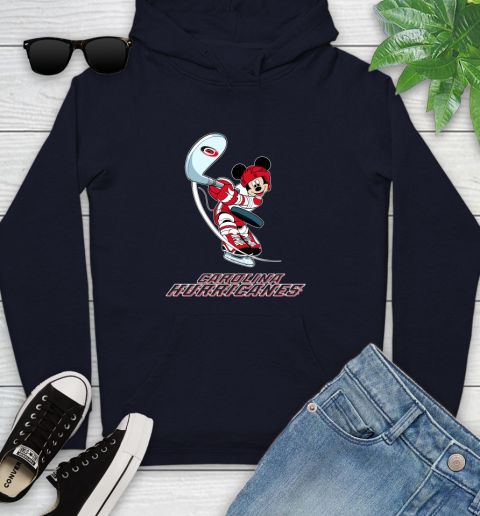 NHL Hockey Carolina Hurricanes Cheerful Mickey Mouse Shirt Youth Hoodie 4