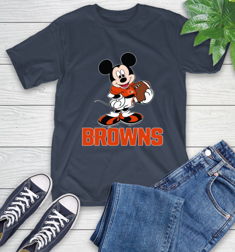 NFL Football Cleveland Browns Cheerful Mickey Mouse Shirt T-Shirt 4