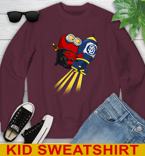 MLB Baseball San Diego Padres Deadpool Minion Marvel Shirt Youth Sweatshirt 4