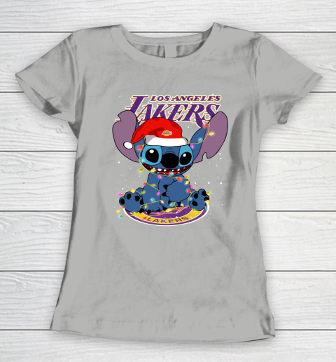 Los Angeles Lakers NBA noel stitch Basketball Christmas Women's T-Shirt 8