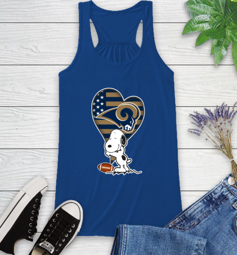 Los Angeles Rams NFL Football The Peanuts Movie Adorable Snoopy Racerback Tank 9