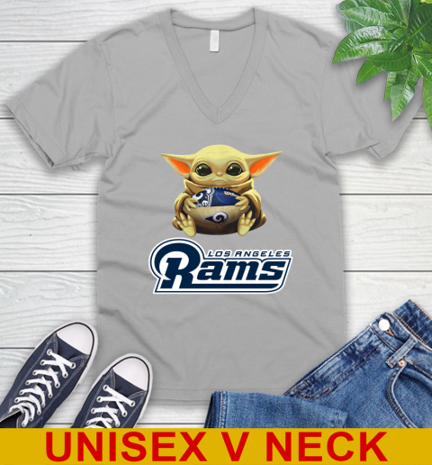 NFL Football Los Angeles Rams Baby Yoda Star Wars Shirt V-Neck T-Shirt 4