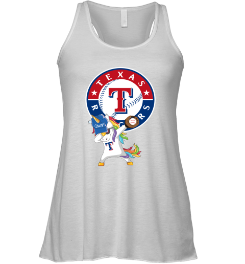 Hip Hop Dabbing Unicorn Flippin Love Texas Rangers Racerback Tank