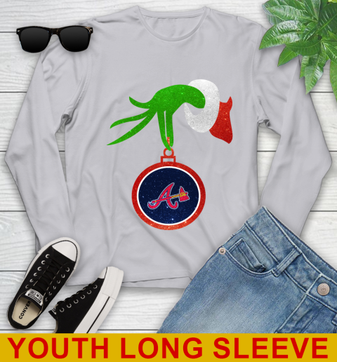 Atlanta Braves Grinch Merry Christmas MLB Baseball Youth Long Sleeve 6