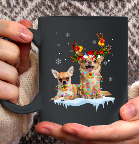 Chihuahua Christmas Light Shirt Gift Ceramic Mug 11oz
