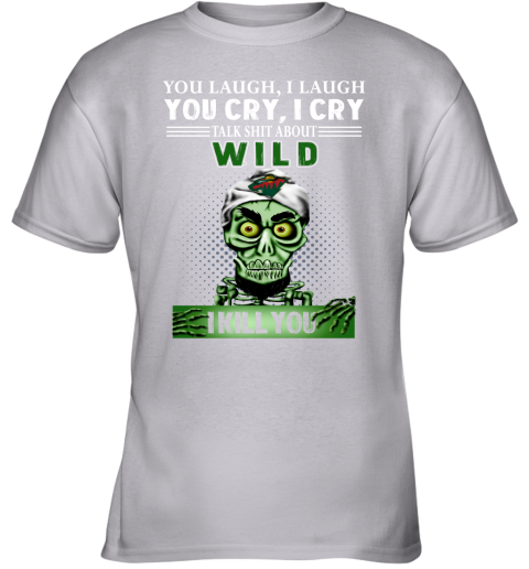 NHL Talk Shit About Minnesota Wild I Kill You Achmed The Dead Terrorist Jeffrey Dunham Hockey SRySxTxKTv8 youth t shirt 26 95 151514 front sport grey