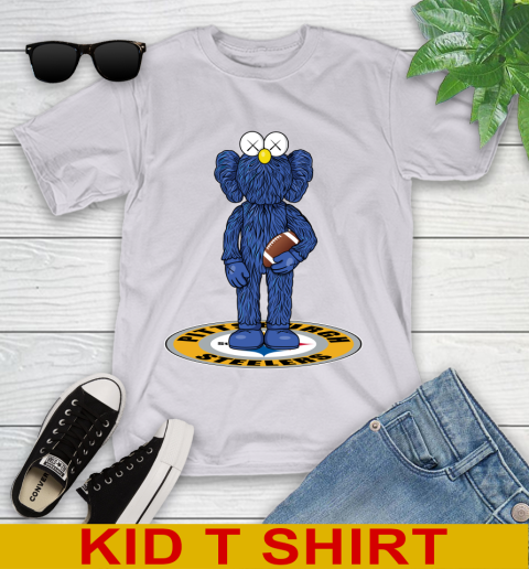 NFL Football Pittsburgh Steelers Kaws Bff Blue Figure Shirt Youth T-Shirt 5