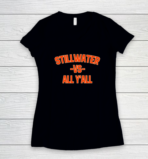 Joe Girardi Wearing Stillwater VS All Y'all Shirt Women's V-Neck T-Shirt