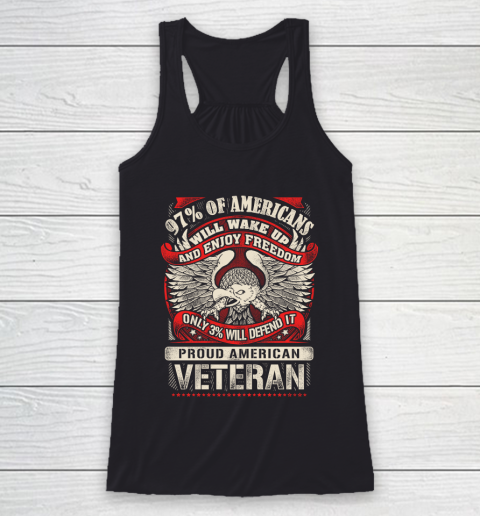 Veteran Shirt Veteran 97% Of American Racerback Tank
