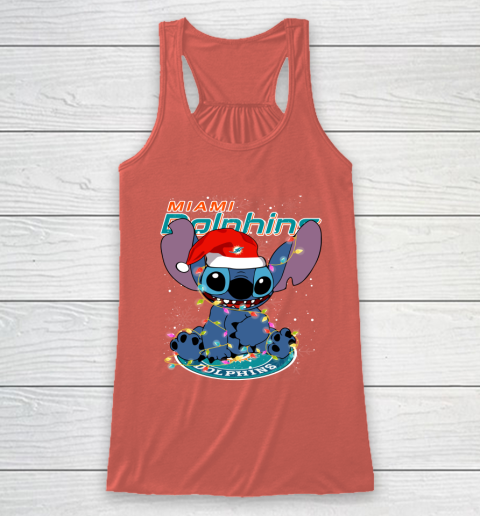 Miami Dolphins NFL Football noel stitch Christmas Racerback Tank 2