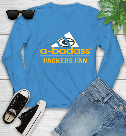 Green Bay Packers NFL Football A Badass Adidas Adoring Fan Sports Youth Long Sleeve 8