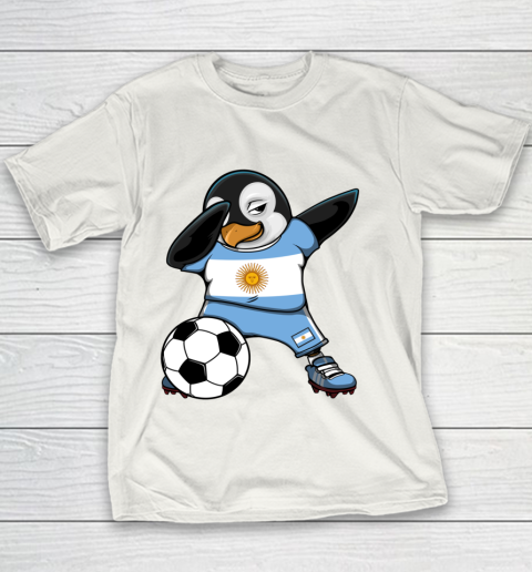 Dabbing Penguin Argentina Soccer Fans Jersey Football Lovers Youth T-Shirt