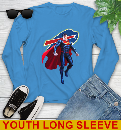 NFL Superman DC Sports Football Buffalo Bills Youth Long Sleeve 8