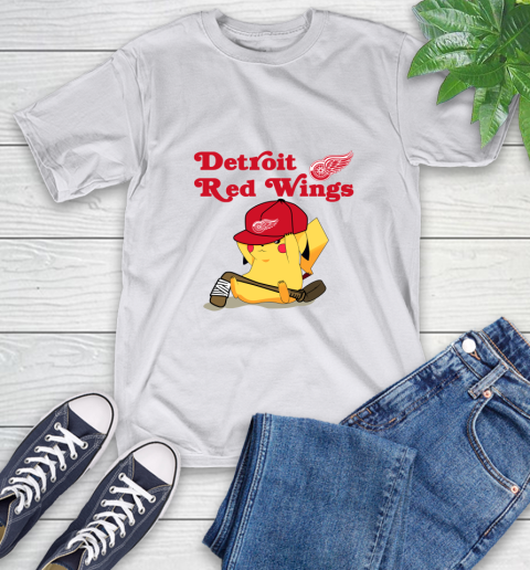 NHL Pikachu Hockey Sports Detroit Red Wings T-Shirt 12