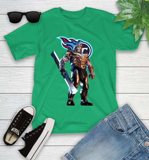NFL Thanos Gauntlet Avengers Endgame Football Tennessee Titans Youth T-Shirt 6