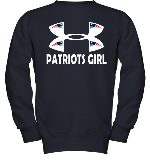 NFL New England Patriots Girl Under Armour Football Sports wyQqRYXyvKs youth sweatshirt 47 95 151514 front navy