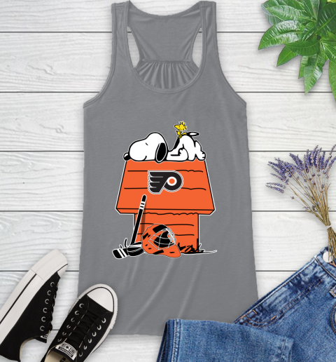 Philadelphia Flyers NHL Hockey Snoopy Woodstock The Peanuts Movie Racerback Tank 5