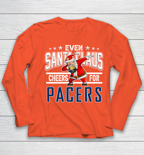 Indiana Pacers Even Santa Claus Cheers For Christmas NBA Youth Long Sleeve 3