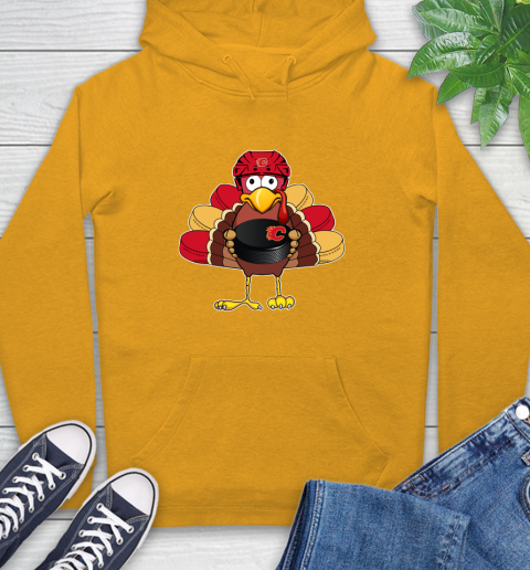 Calgary Flames Turkey Thanksgiving Day Hoodie 3