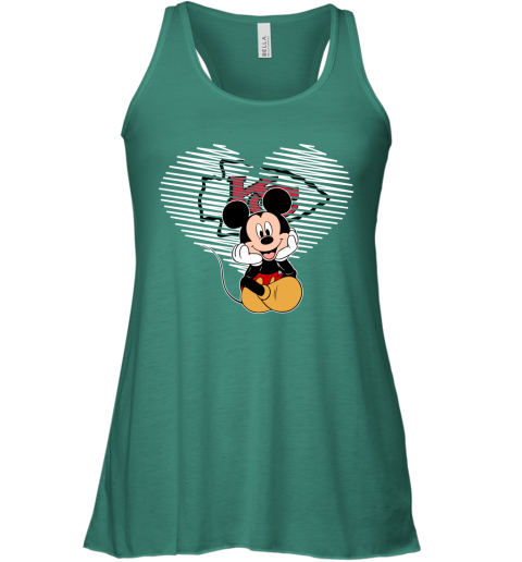 NFL Kansas City Chiefs The Heart Mickey Mouse Disney Football T Shirt XNkpE8mrtFu flowy tank 32 95 151514 front kelly