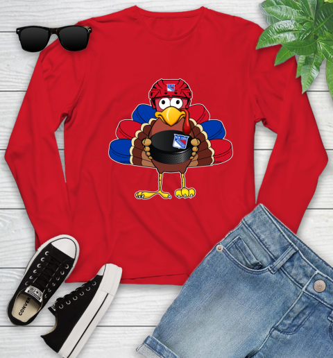 New York Rangers Turkey Thanksgiving Day Youth Long Sleeve 11