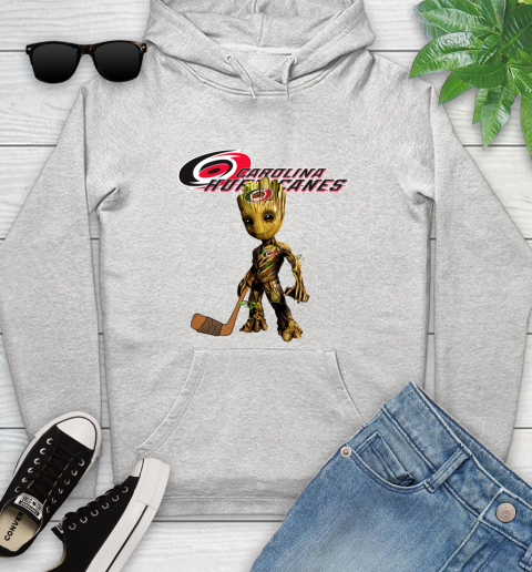 Carolina Hurricanes NHL Hockey Groot Marvel Guardians Of The Galaxy Youth Hoodie