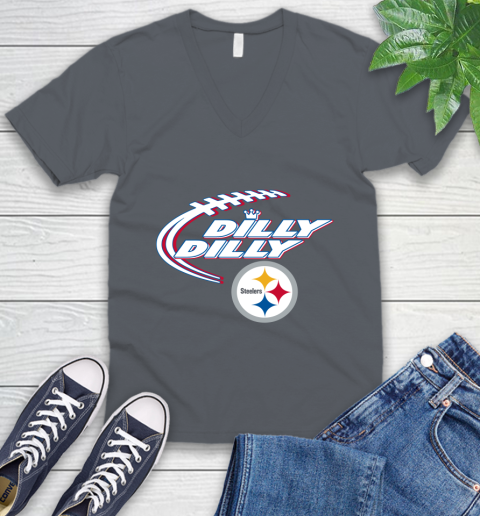 NFL Pittsburgh Steelers Dilly Dilly Football Sports V-Neck T-Shirt 5