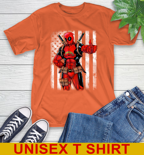 NFL Football Los Angeles Chargers Deadpool American Flag Shirt T-Shirt 4