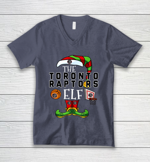 Toronto Raptors Christmas ELF Funny NBA V-Neck T-Shirt 7