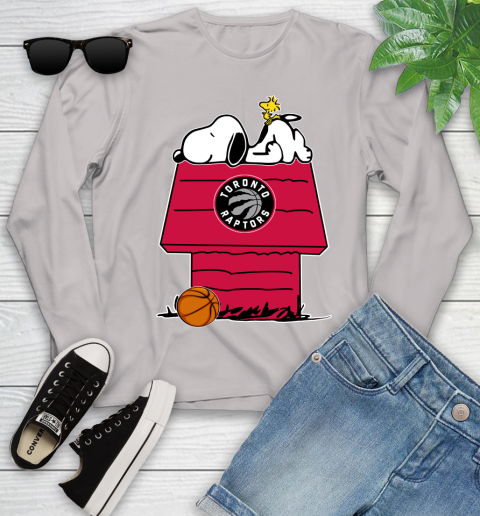 Toronto Raptors NBA Basketball Snoopy Woodstock The Peanuts Movie Youth Long Sleeve 12