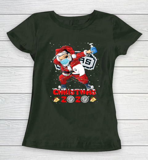San Antonio Spurs Funny Santa Claus Dabbing Christmas 2020 NBA Women's T-Shirt 4