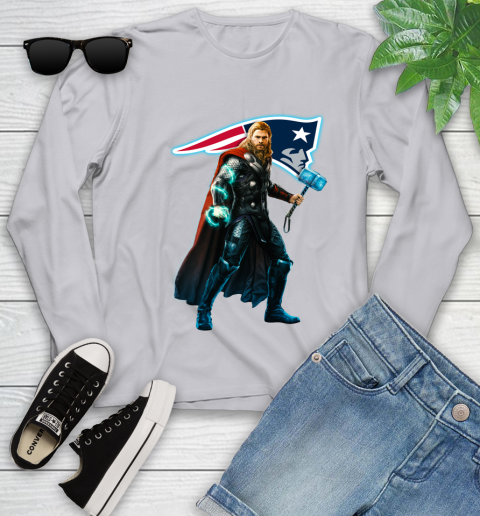 NFL Thor Avengers Endgame Football New England Patriots Youth Long Sleeve 5