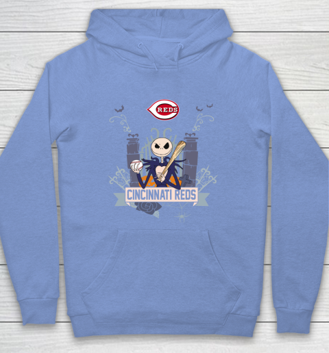 MLB Cincinnati Reds Baseball Jack Skellington Halloween Hoodie 8