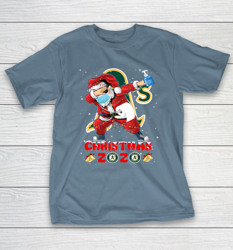 Oakland Athletics Funny Santa Claus Dabbing Christmas 2020 MLB T-Shirt 6