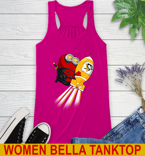 NHL Hockey Pittsburgh Penguins Deadpool Minion Marvel Shirt Racerback Tank 6