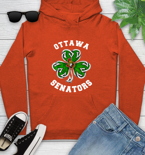 NHL Ottawa Senators Three Leaf Clover St Patrick's Day Hockey Sports Youth Hoodie 4