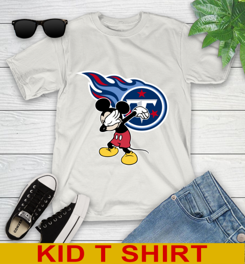 Tennessee Titans NFL Football Dabbing Mickey Disney Sports Youth T-Shirt 12