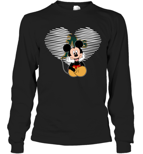 MLB Oakland Athletics The Heart Mickey Mouse Disney Baseball T Shirt s7FPHkYXY3M long sleeve tee 14 95 151514 front black