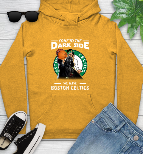 NBA Come To The Dark Side We Have Boston Celtics Star Wars Darth Vader Basketball Youth Hoodie 2