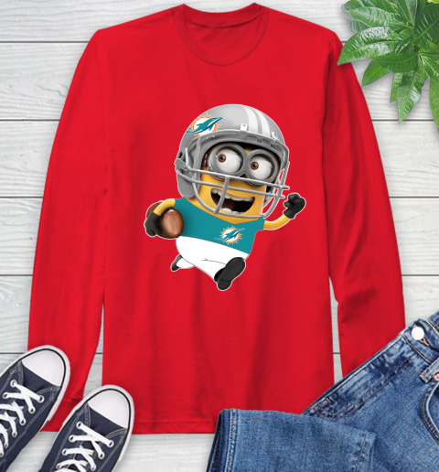 NFL Miami Dolphins Minions Disney Football Sports Long Sleeve T-Shirt 10