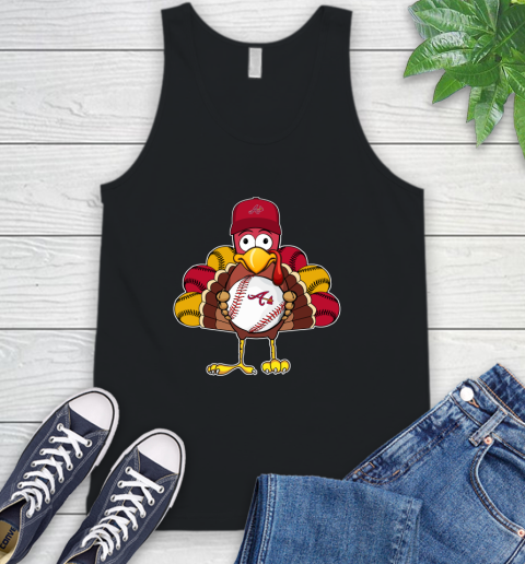 Atlanta Braves Turkey thanksgiving Tank Top 2