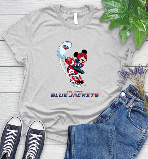 NHL Hockey Columbus Blue Jackets Cheerful Mickey Mouse Shirt Women's T-Shirt 2