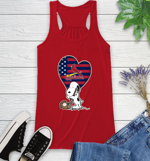 St.Louis Cardinals MLB Baseball The Peanuts Movie Adorable Snoopy Racerback Tank 6
