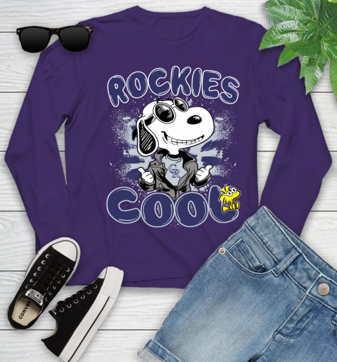 MLB Baseball Colorado Rockies Cool Snoopy Shirt Youth Long Sleeve 5 MLB Baseball Colorado Rockies Cool Snoopy Shirt Youth Long Sleeve - Image 5