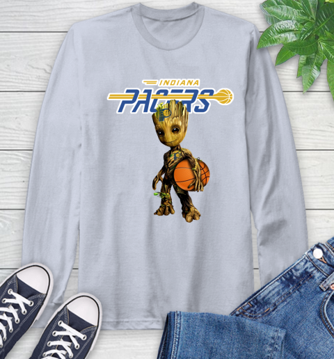 Indiana Pacers NBA Basketball Groot Marvel Guardians Of The Galaxy Long Sleeve T-Shirt 6