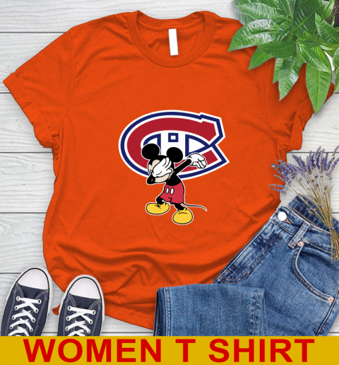 Montreal Canadiens NHL Hockey Dabbing Mickey Disney Sports Women's T-Shirt 4